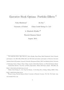 Executive Stock Options: Portfolio Eﬀects †