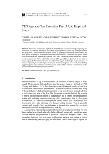 CEO Age and Top Executive Pay: A UK Empirical Study 173