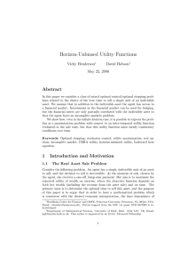 Horizon-Unbiased Utility Functions Abstract Vicky Henderson David Hobson