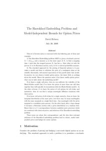 The Skorokhod Embedding Problem and Model-Independent Bounds for Option Prices David Hobson