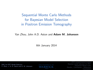 Sequential Monte Carlo Methods for Bayesian Model Selection in Positron Emission Tomography