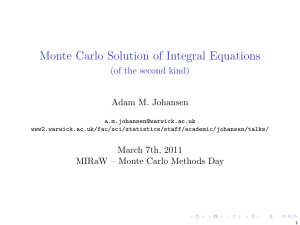 Monte Carlo Solution of Integral Equations (of the second kind)