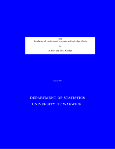 DEPARTMENT OF STATISTICS UNIVERSITY OF WARWICK – 382 –