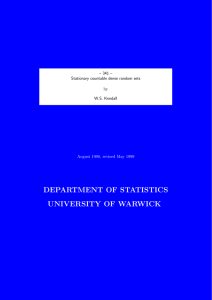 DEPARTMENT OF STATISTICS UNIVERSITY OF WARWICK – 341 –