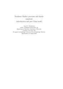 Nonlinear Markov processes and kinetic equations (introduction and part I final draft)