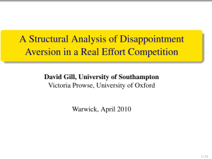 A Structural Analysis of Disappointment Aversion in a Real Effort Competition