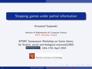 Stopping games under partial information