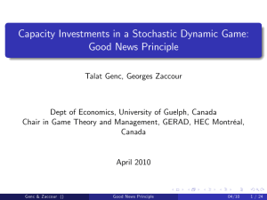 Capacity Investments in a Stochastic Dynamic Game: Good News Principle