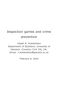 Inspection games and crime prevention