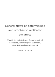General flows of deterministic and stochastic replicator dynamics