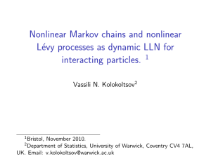 Nonlinear Markov chains and nonlinear L´evy processes as dynamic LLN for 1