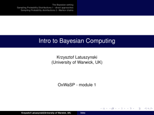 The Bayesian setting Sampling Probability Distributions 1 - direct approaches