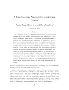 A Joint Modeling Approach for Longitudinal Studies October 2, 2013
