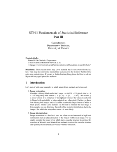 ST911 Fundamentals of Statistical Inference Part III Gareth Roberts Department of Statistics,