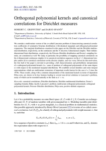 Orthogonal polynomial kernels and canonical correlations for Dirichlet measures Bernoulli 19