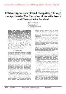 Efficient Appraisal of Cloud Computing Through Comprehensive Confrontation of Security Issues