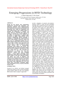 Emerging Progressions in RFID Technology  S. Harish Chakravarthy