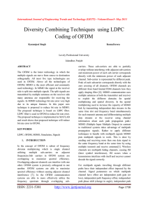 Diversity Combining Techniques  using LDPC Coding of OFDM