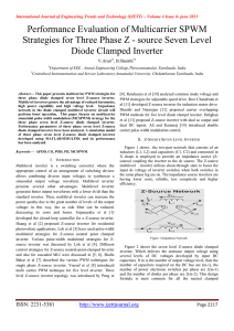 Performance Evaluation of Multicarrier SPWM Diode Clamped Inverter