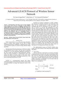 Advanced-LEACH Protocol of Wireless Sensor Network Mr. Santosh.Irappa.Shirol