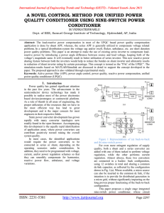 A NOVEL CONTROL METHOD FOR UNIFIED POWER CONDITIONER