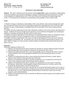 History 210  Dr. Timothy Cuff Westminster College, Fall 2012