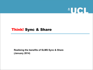 Think! Sync &amp; Share Realising the benefits of SLMS Sync &amp; Share