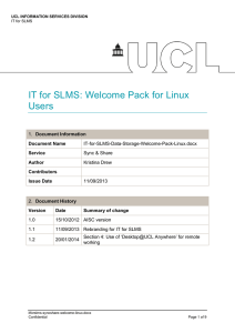 IT for SLMS: Welcome Pack for Linux Users