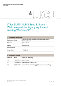 IT for SLMS: SLMS Sync &amp; Share – running Windows XP