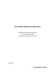 TRANSFER THESIS GUIDELINES