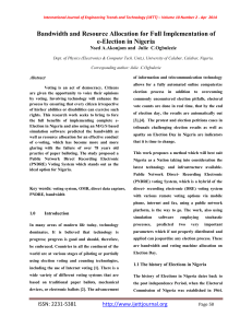 Bandwidth and Resource Allocation for Full Implementation of e-Election in Nigeria