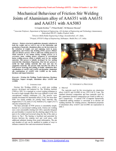 Mechanical Behaviour of Friction Stir Welding and AA6351 with AA5083