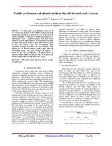 Tensile performance of adhesive joint on the cold-formed steel structure