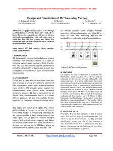 Design and Simulation of I2C bus using Verilog