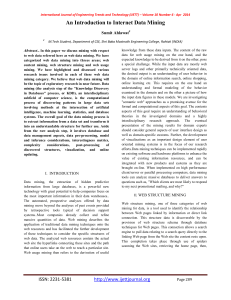 An Introduction to Internet Data Mining Sumit Ahlawat  ..