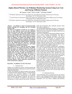 Zigbee Based Wireless Air Pollution Monitoring System Using Low Cost