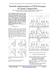 Simulink Implementation of PWM Strategies for Diode Clamped MLI V.Harish ,B.Rajeev Reddy