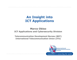 An Insight into ICT Applications Marco Obiso ICT Applications and Cybersecurity Division