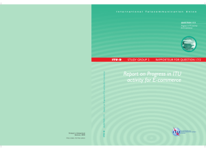 Report on Progress in ITU activity for E-commerce ITU-D