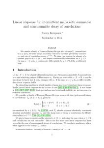 Linear response for intermittent maps with summable Alexey Korepanov September 4, 2015