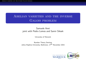 Abelian varieties and the inverse Galois problem Samuele Anni