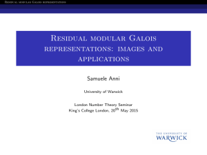 Residual modular Galois representations: images and applications Samuele Anni