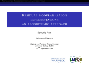 Residual modular Galois representations: an algorithmic approach Samuele Anni