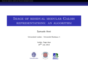 Image of residual modular Galois representations: an algorithm Samuele Anni