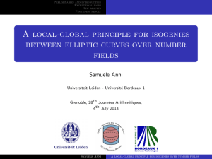 A local-global principle for isogenies between elliptic curves over number fields Samuele Anni