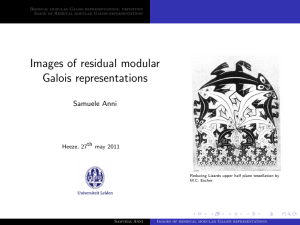 Images of residual modular Galois representations Samuele Anni Heeze, 27th may 2011