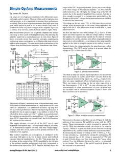 Simple Op Amp Measurements By James M. Bryant