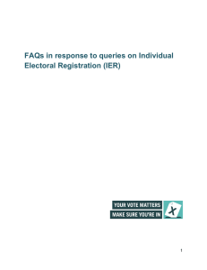 FAQs in response to queries on Individual Electoral Registration (IER) 1