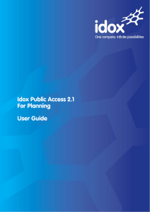 Idox Public Access 2.1 For Planning User Guide
