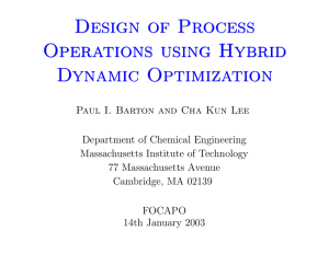 Design of Process Operations using Hybrid Dynamic Optimization